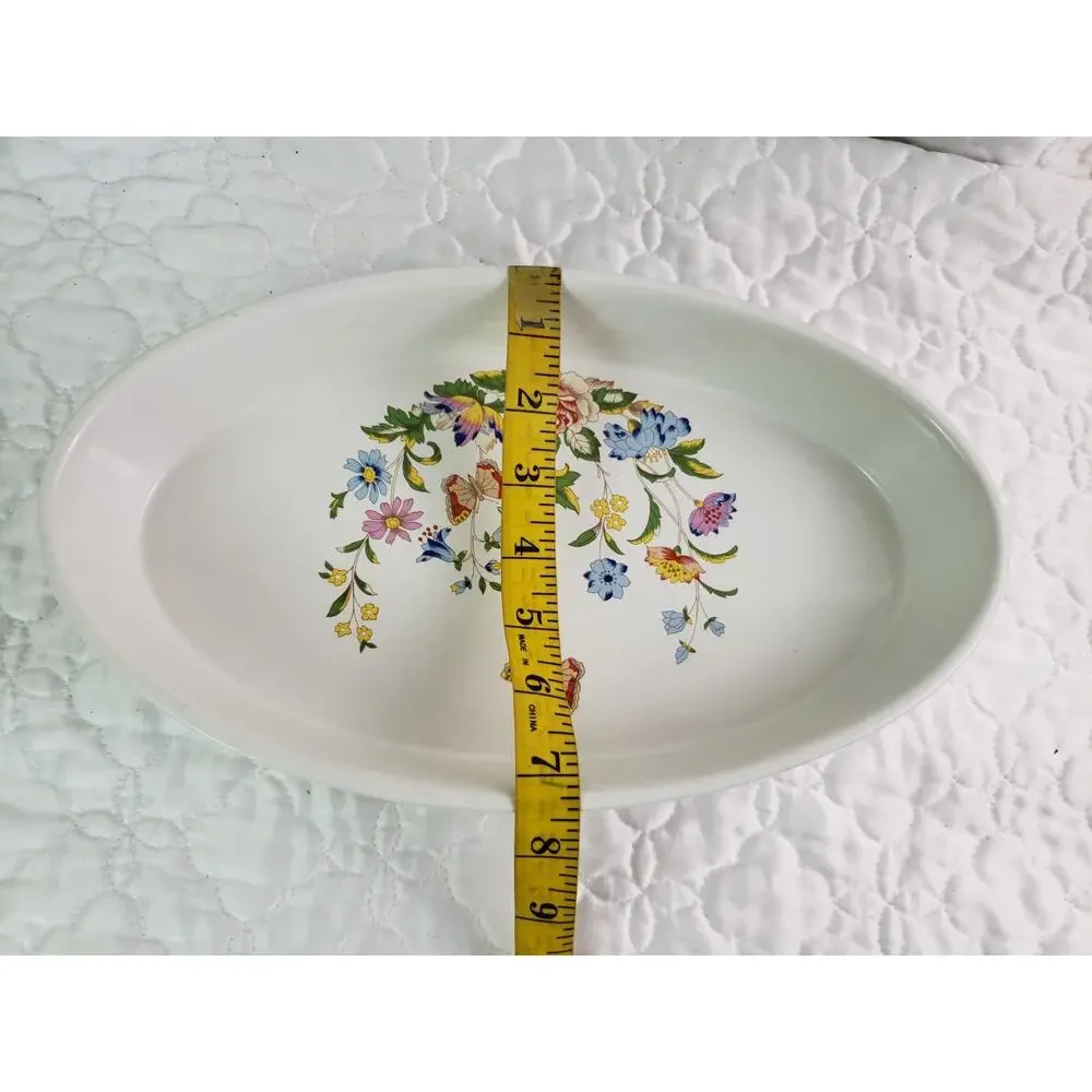 Aynsley Hystyle Cottage Garden Oval Bowl Baker Oven to Table Casserole 12